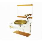 Gabinete De Vidro Para Banheiro 60cm It Inox Com Cuba Chapeu