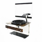 Gabinete De Vidro Para Banheiro 60cm It Inox Com Cuba Chapeu