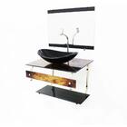 Gabinete De Vidro Para Banheiro 60cm It Inox Com Cuba Oval -