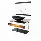 Gabinete De Vidro Para Banheiro 60cm It Inox Com Cuba Oval -