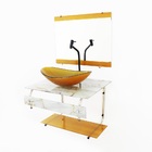 Gabinete De Vidro Para Banheiro 60cm It Inox Com Cuba Oval -