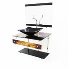 Gabinete De Vidro Para Banheiro 60cm It Inox Com Cuba Quadrad