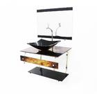 Gabinete De Vidro Para Banheiro 60cm It Inox Com Cuba Quadrad