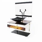 Gabinete De Vidro Para Banheiro 60cm It Inox Com Cuba Quadrad