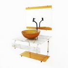 Gabinete De Vidro Para Banheiro 60cm It Inox Com Cuba Redonda