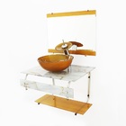 Gabinete De Vidro Para Banheiro 60cm It Inox Com Cuba Redonda