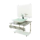 Gabinete De Vidro Para Banheiro 60cm It Inox Com Cuba Retangu