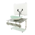 Gabinete De Vidro Para Banheiro 70cm It Inox Com Cuba Oval -