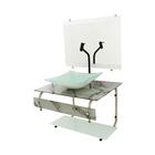 Gabinete De Vidro Para Banheiro 70cm It Inox Com Cuba Quadrad