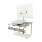 Gabinete De Vidro Para Banheiro 70cm It Inox Com Cuba Quadrad