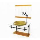 Gabinete De Vidro Para Banheiro Ap 60cm Com Cuba Chapeu - Már