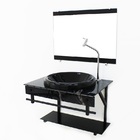 Gabinete De Vidro Para Banheiro Apx 60cm Com Cuba Chapeu - Má