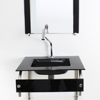 Gabinete De Vidro Para Banheiro Cuba Acoplada 40cm Inox Preto