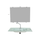 Gabinete De Vidro Para Banheiro Cuba Acoplada 50cm Sp Branco