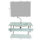 Gabinete De Vidro Para Banheiro Cuba Acoplada 60cm Inox Branco