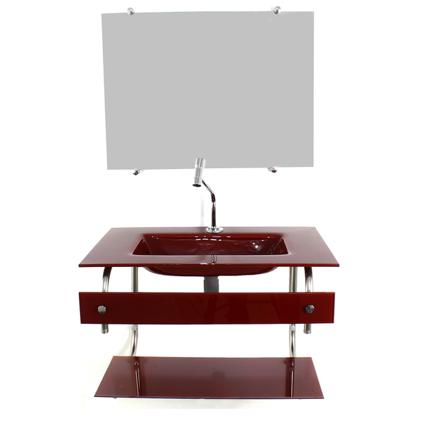 Gabinete De Vidro Para Banheiro Cuba Acoplada 60cm Inox Verme