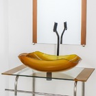 Gabinete De Vidro Para Banheiro Inox 60cm Cuba Abaulada Doura