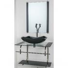 Gabinete De Vidro Para Banheiro Inox 60cm Cuba Abaulada Preto