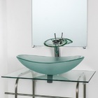 Gabinete De Vidro Para Banheiro Inox 60cm Cuba Oval Incolor