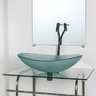 Gabinete De Vidro Para Banheiro Inox 60cm Cuba Oval Incolor