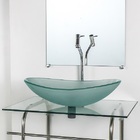 Gabinete De Vidro Para Banheiro Inox 60cm Cuba Oval Incolor