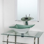 Gabinete De Vidro Para Banheiro Inox 60cm Cuba Quadrada Branco