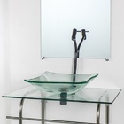 Gabinete De Vidro Para Banheiro Inox 60cm Cuba Quadrada Incol