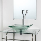 Gabinete De Vidro Para Banheiro Inox 60cm Cuba Quadrada Incol