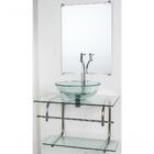 Gabinete De Vidro Para Banheiro Inox 60cm Cuba Redonda Incolor