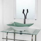 Gabinete De Vidro Para Banheiro Inox 60cm Cuba Retangular Bra