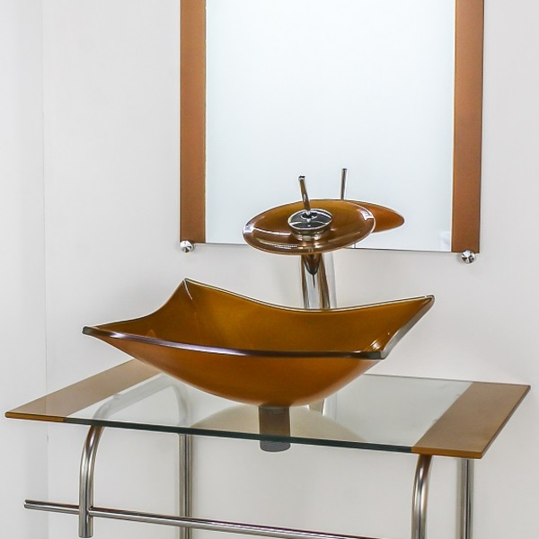 Gabinete De Vidro Para Banheiro Inox 60cm Cuba Retangular Dou