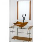 Gabinete De Vidro Para Banheiro Inox 60cm Cuba Retangular Dou