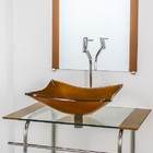 Gabinete De Vidro Para Banheiro Inox 60cm Cuba Retangular Dou