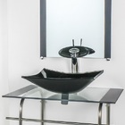 Gabinete De Vidro Para Banheiro Inox 60cm Cuba Retangular Pre