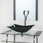 Gabinete De Vidro Para Banheiro Inox 60cm Cuba Retangular Pre