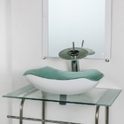 Gabinete De Vidro Para Banheiro Inox 70cm Cuba Abaulada Branco