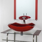 Gabinete De Vidro Para Banheiro Inox 70cm Cuba Abaulada Verme