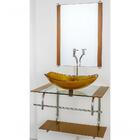 Gabinete De Vidro Para Banheiro Inox 70cm Cuba Oval Chanfrada