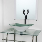 Gabinete De Vidro Para Banheiro Inox 70cm Cuba Quadrada Branco