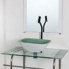 Gabinete De Vidro Para Banheiro Inox 70cm Cuba Quadrada Cqp B