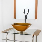 Gabinete De Vidro Para Banheiro Inox 70cm Cuba Quadrada Cqp D