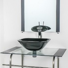 Gabinete De Vidro Para Banheiro Inox 70cm Cuba Quadrada Cqp P