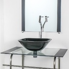 Gabinete De Vidro Para Banheiro Inox 70cm Cuba Quadrada Cqp P