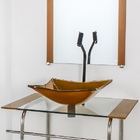 Gabinete De Vidro Para Banheiro Inox 70cm Cuba Quadrada Doura