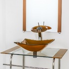 Gabinete De Vidro Para Banheiro Inox 70cm Cuba Quadrada Doura