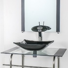 Gabinete De Vidro Para Banheiro Inox 70cm Cuba Quadrada Preto