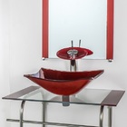 Gabinete De Vidro Para Banheiro Inox 70cm Cuba Quadrada Verme