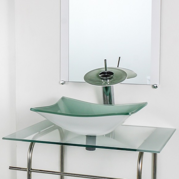 Gabinete De Vidro Para Banheiro Inox 70cm Cuba Retangular Bra