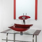 Gabinete De Vidro Para Banheiro Inox 70cm Cuba Retangular Ver