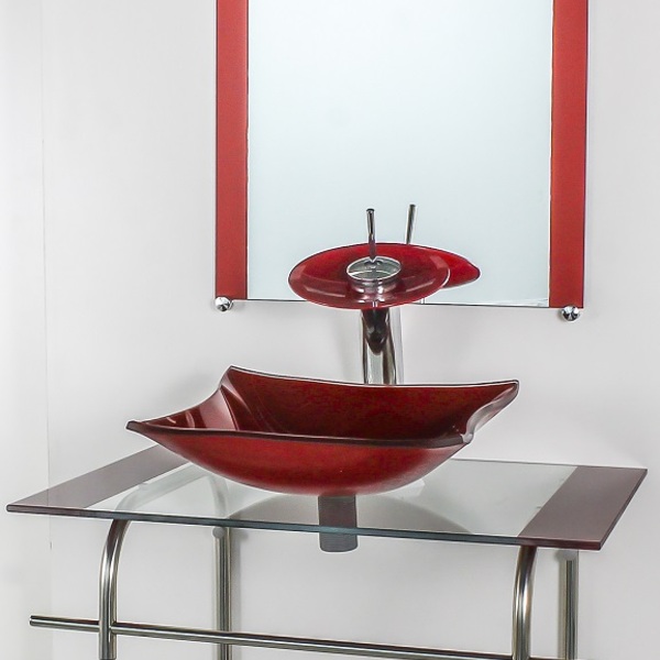 Gabinete De Vidro Para Banheiro Inox 70cm Cuba Retangular Ver